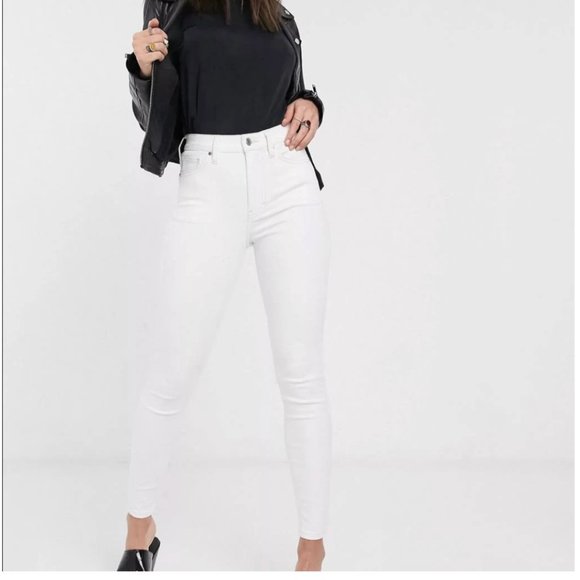 White Petite High Waist Jamie Jeans - Picture 1 of 4
